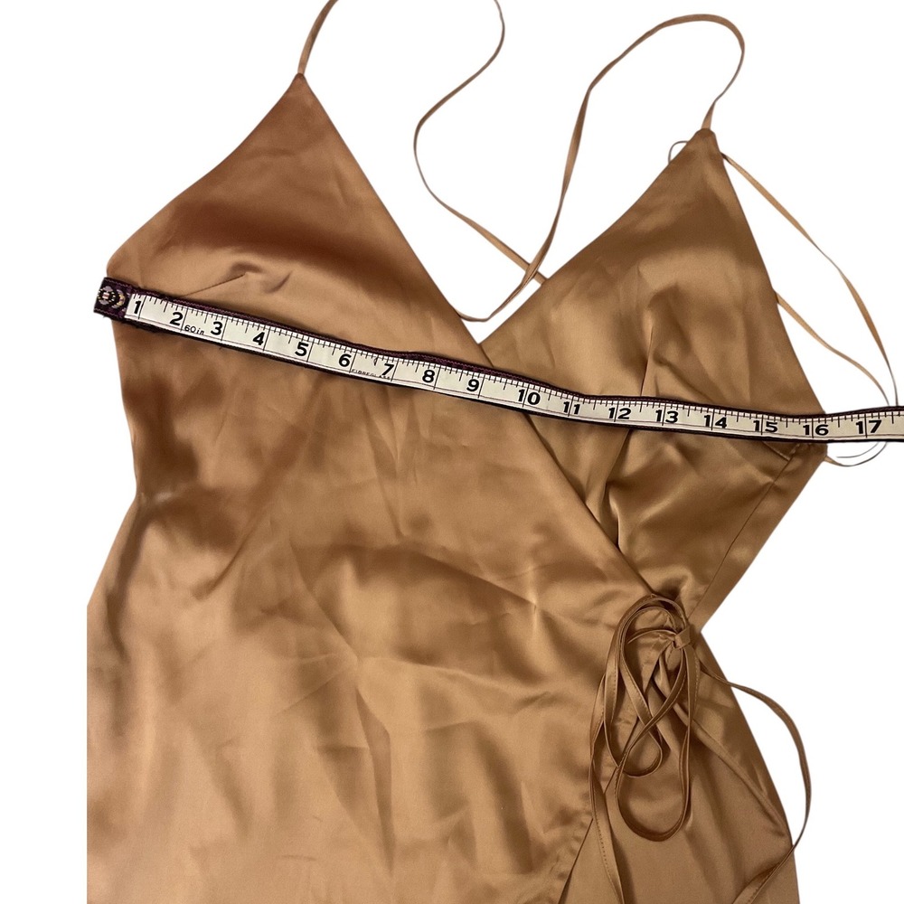 Cotton Candy LA Satin Wrap Dress Womens Small Rose Gold - Picture 8 of 11